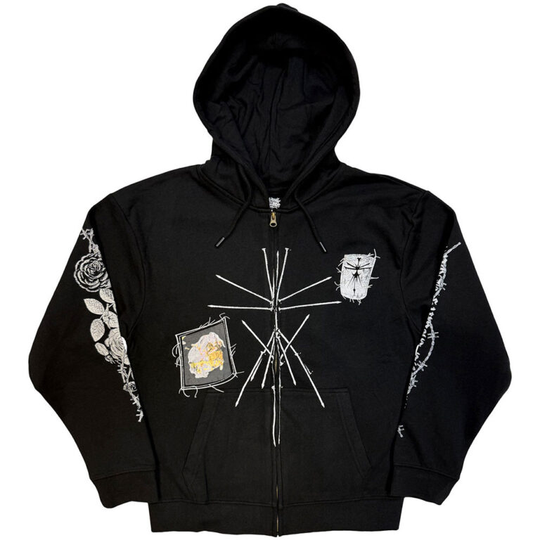 Bring Me The Horizon Nailed Symbol Black Back Print Zip Hoodie