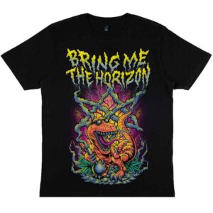 Bring Me The Horizon Smoking Dinosaur Black T-Shirt
