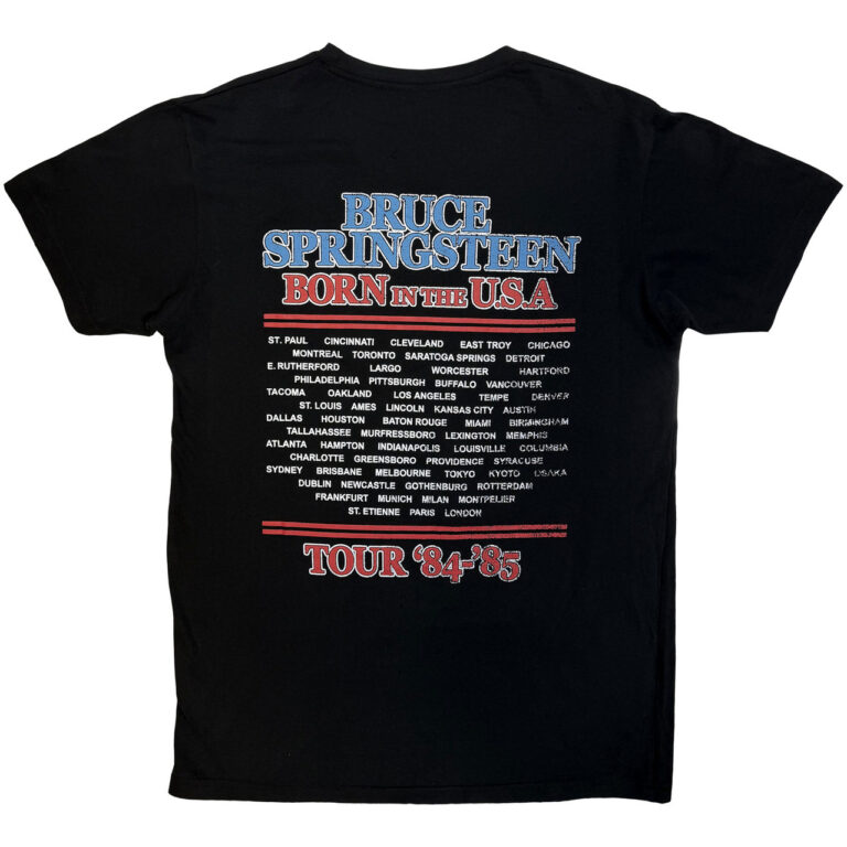 Bruce Springsteen Unisex Premium Carbon T-Shirt: E Street Tour ’84-’85 Black Back Print T-Shirt