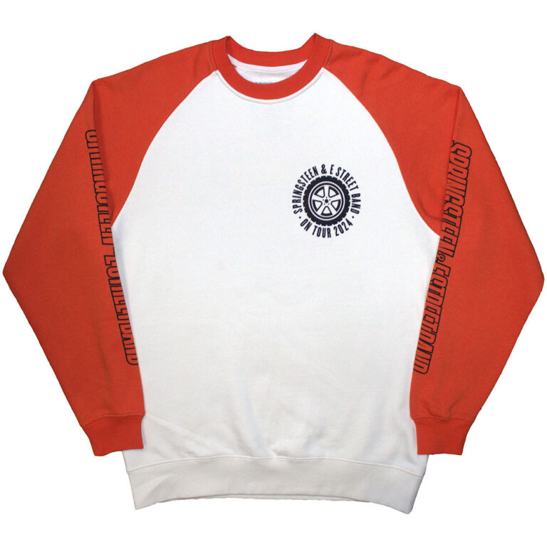 Bruce Springsteen Tour ’24 Wheel White & Orange Back Print & Ex-Tour Raglan T-Shirt