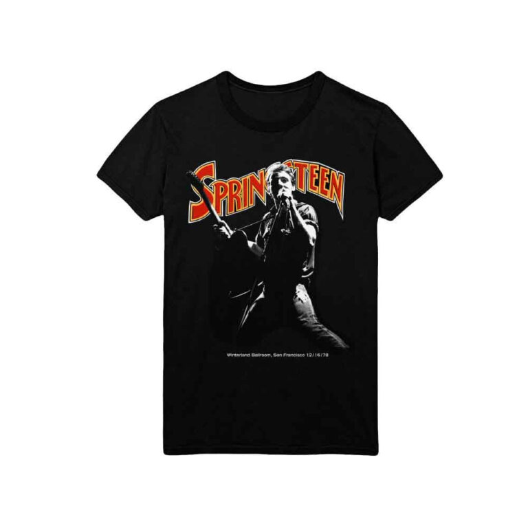 Bruce Springsteen Winterland Ballroom Singing Black T-Shirt