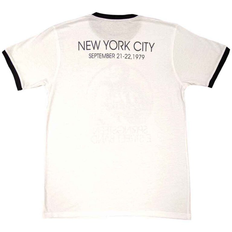 Bruce Springsteen NYC White Back Print Ringer T-Shirt