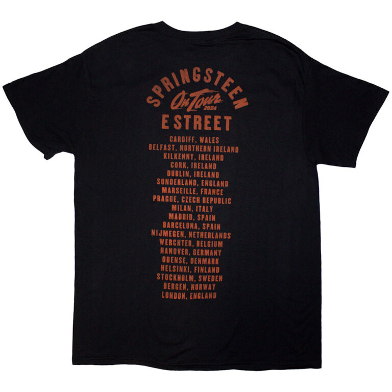 Bruce Springsteen Tour ’24 E-Street Photo Black Back Print & Ex-Tour T-Shirt
