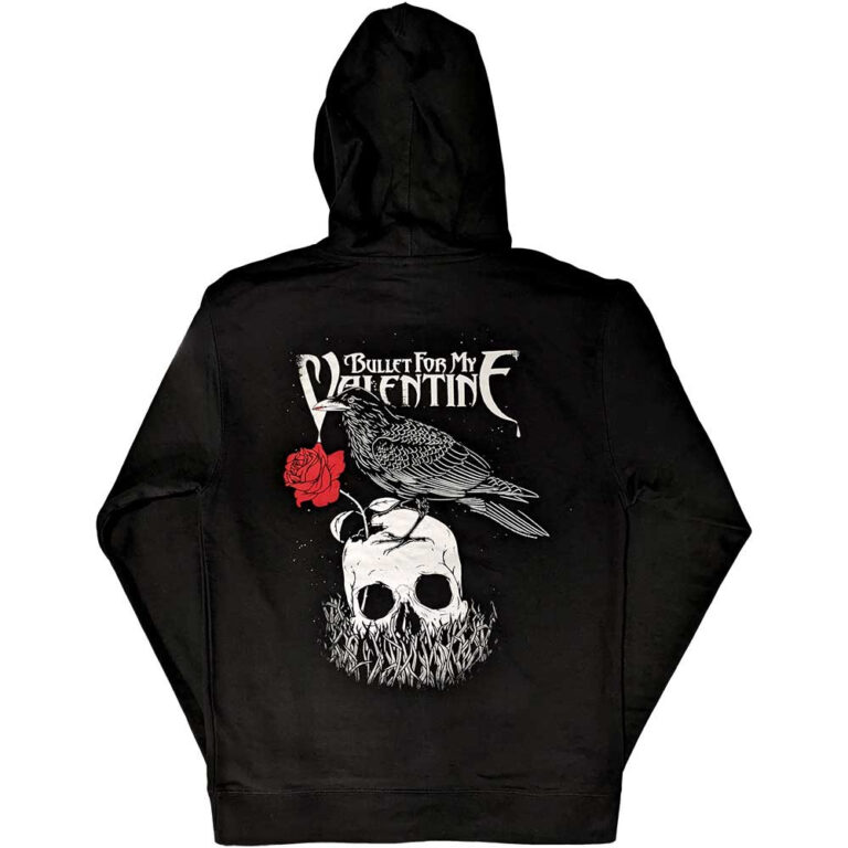 Bullet For My Valentine Logo & Raven Black Back Print Pullover Hoodie