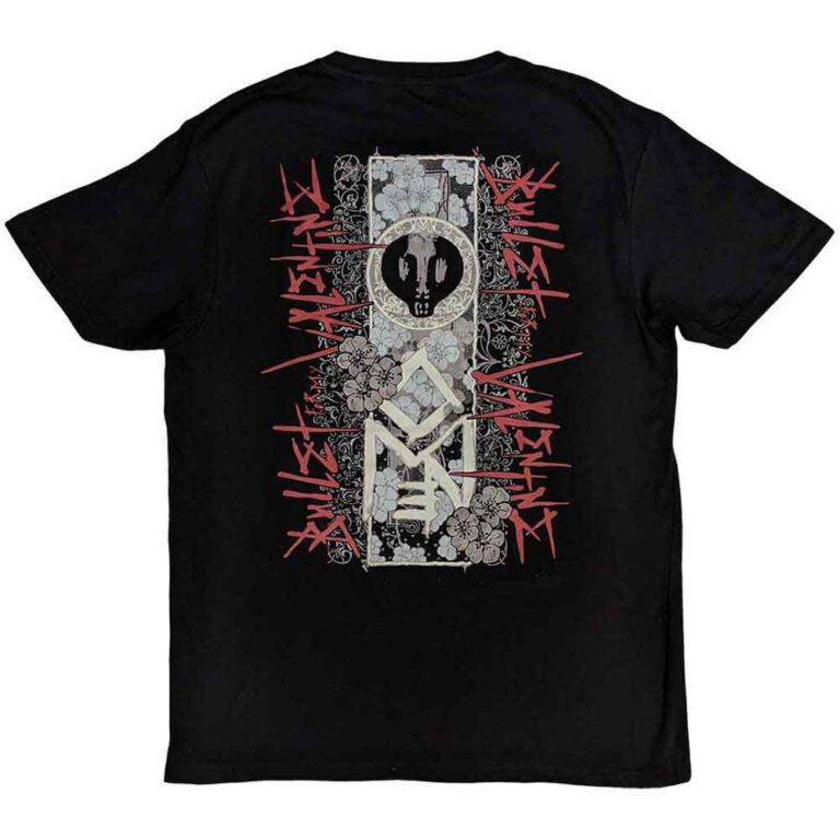 Bullet For My Valentine Floral Omen Black Back Print T-Shirt