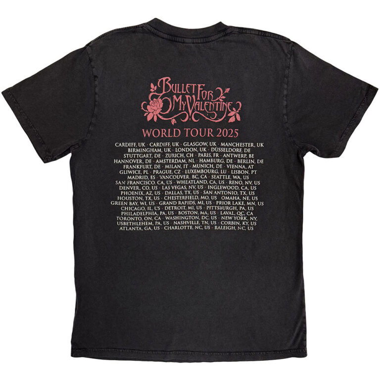 Bullet For My Valentine Tears Don’t Fall Black Back Print T-Shirt