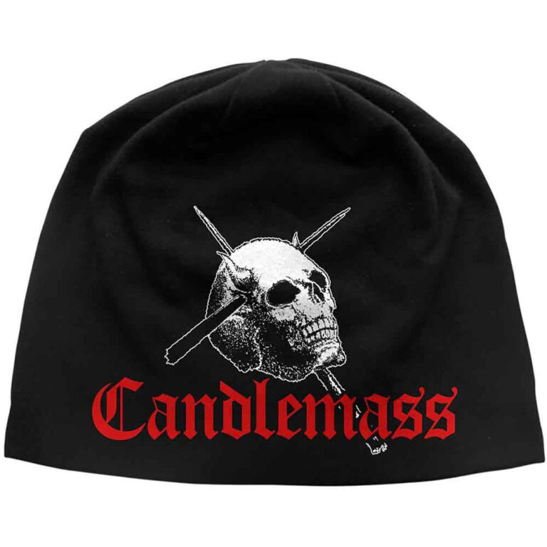 Candlemass Unisex Skull & Logo Black Beanie Hat