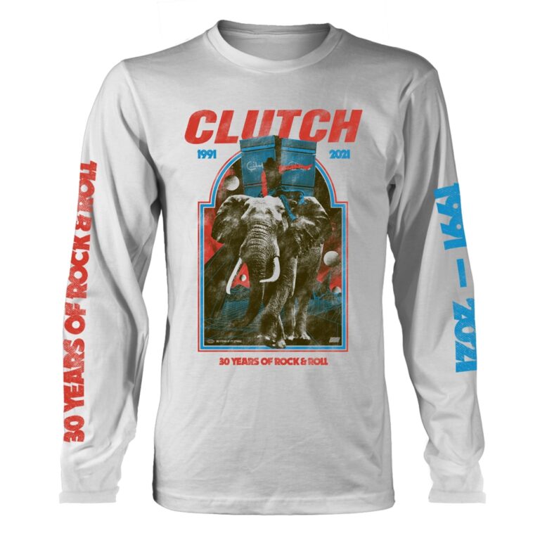 Clutch – Elephant (white) Long Sleeved T-Shirt