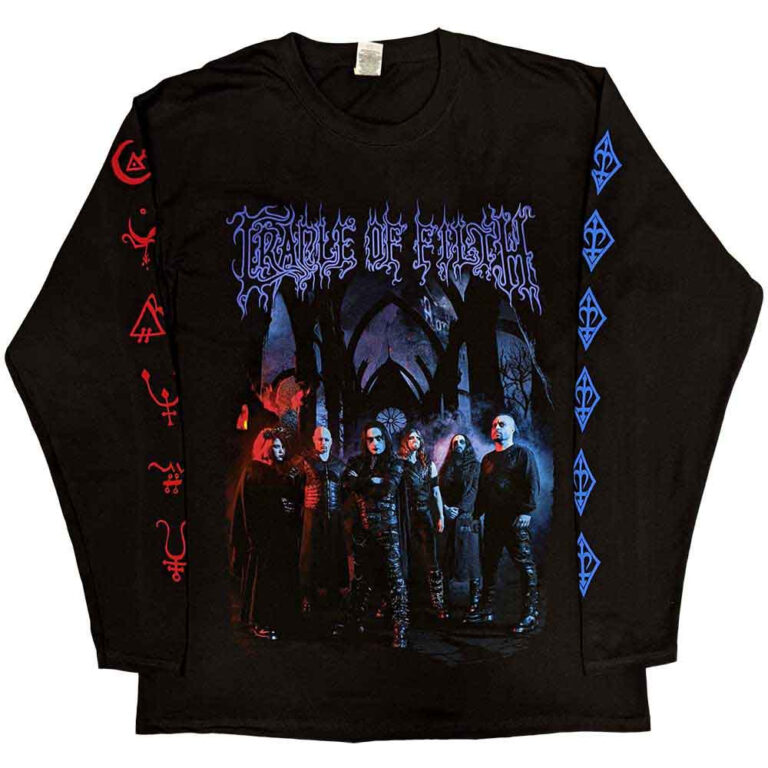 Cradle Of Filth Existence Band Black Back & Sleeve Print Long Sleeve T-Shirt
