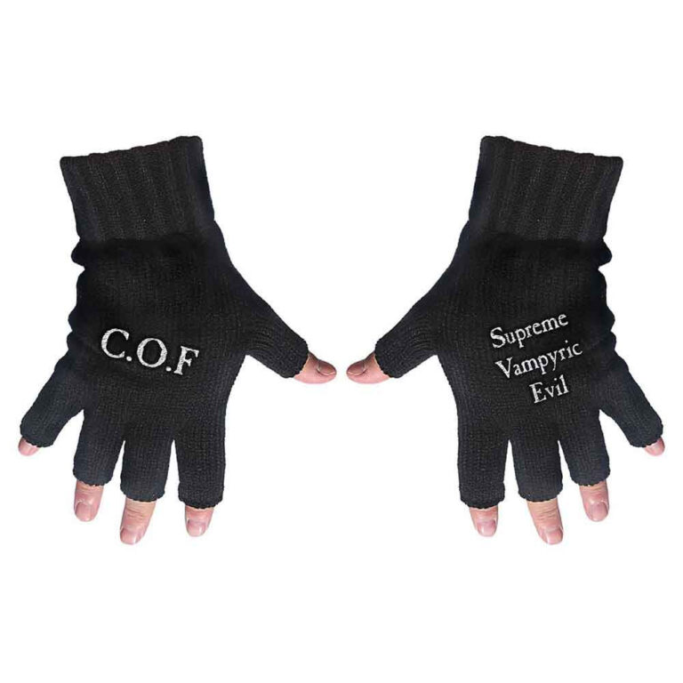 Cradle Of Filth Unisex Supreme Vampiric Black Fingerless Gloves