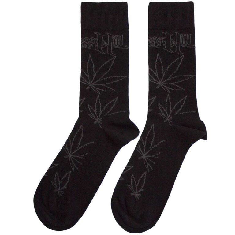Cypress Hill Unisex Leaf Pattern Black Socks