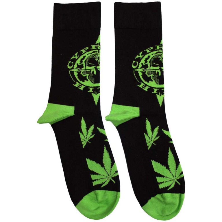 Cypress Hill Unisex Logo & Leaves Black Socks