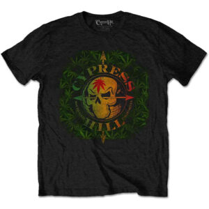 Cypress Hill South Gate Logo & Leaves Black T-Shirt