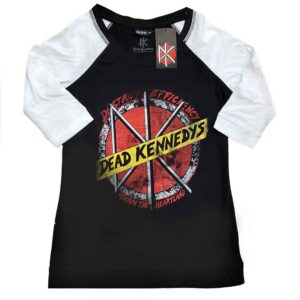 Dead Kennedys Destroy Black & White Ladies Raglan T-Shirt