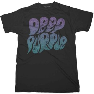 Deep Purple Bubble Logo Black T-Shirt