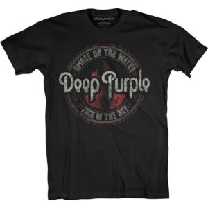 Deep Purple Smoke Circle Black T-Shirt