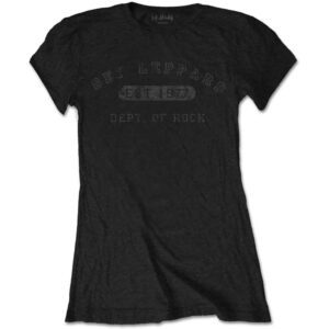 Def Leppard Collegiate Logo Black Ladies T-Shirt
