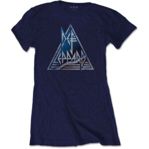 Def Leppard Triangle Logo Navy Blue Ladies T-Shirt