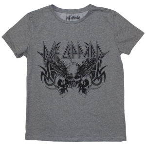 Def Leppard Tribal Skull Grey Ladies T-Shirt