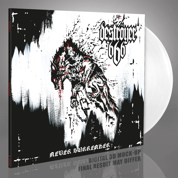 Deströyer 666 – NEVER SURRENDER (WHITE VINYL) Vinyl LP