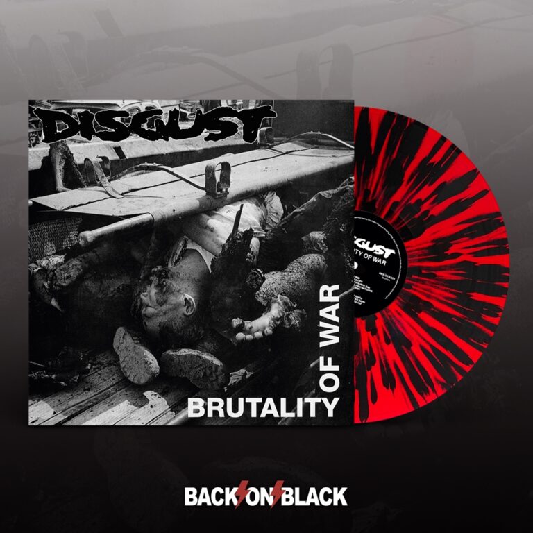 Disgust – BRUTALITY OF WAR (RED W/ BLACK SPLATTER VINYL) Vinyl LP