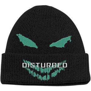 Disturbed Unisex Green Face Black Beanie Hat
