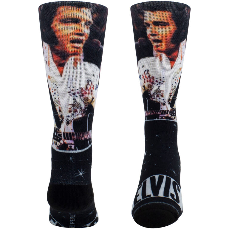 Elvis Presley Mic Sublimation (Black) (UK Size 6.5 – 11) Crew Socks