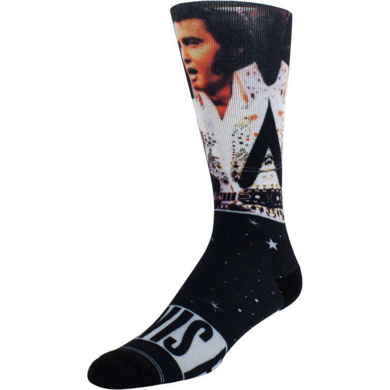 Elvis Presley Mic Sublimation (Black) (UK Size 6.5 – 11) Crew Socks