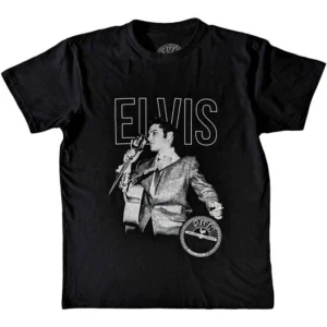 Sun Records Elvis Live Portrait Black T-Shirt