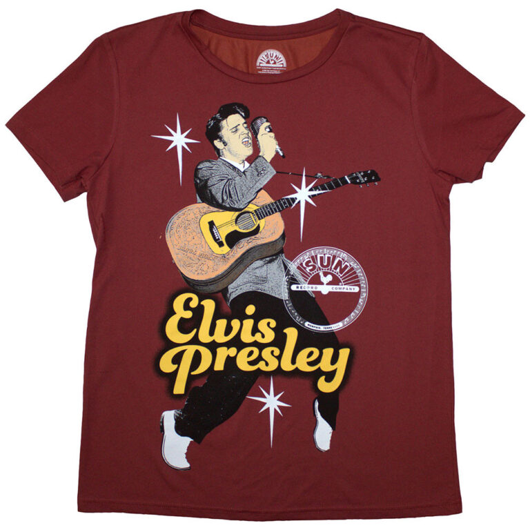 Sun Records Elvis Mic Red Ladies T-Shirt
