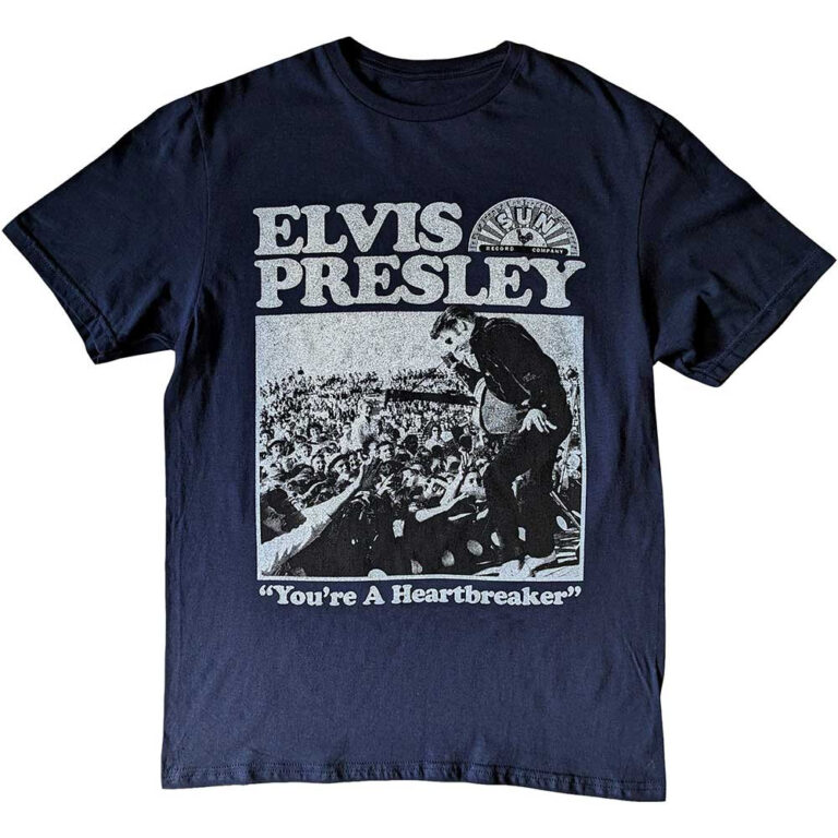 Sun Records Elvis Heartbreaker Navy Blue T-Shirt