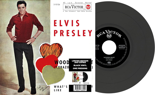 Elvis Presley – EP ÉTRANGER N°10 – WOODEN HEART (SPAIN) BLACK VINYL 7″ Vinyl