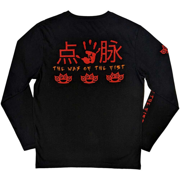 Five Finger Death Punch The Way Of The Fist (Black) (Back & Sleeve Print) Long Sleeve T-Shirt