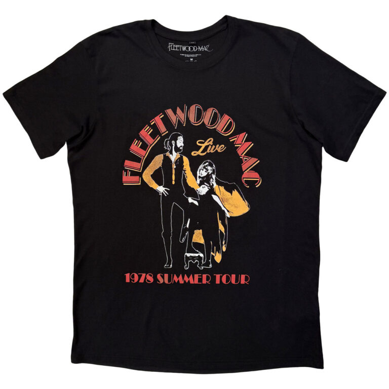 Fleetwood Mac Unisex Premium Carbon T-Shirt: Summer Tour Black Back Print T-Shirt