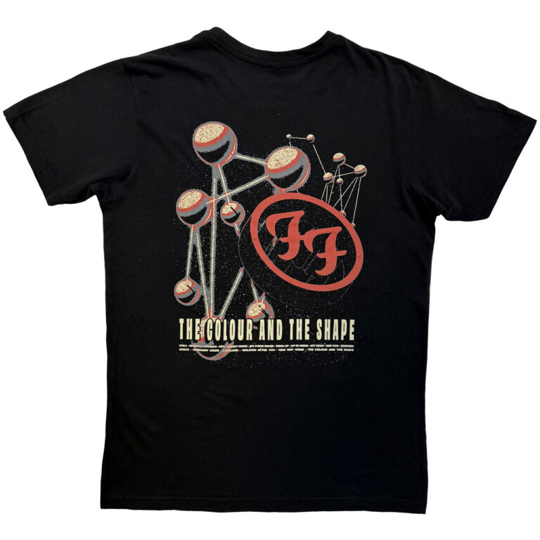 Foo Fighters Unisex Premium Carbon T-Shirt: The Colour & The Shape Black Back Print T-Shirt