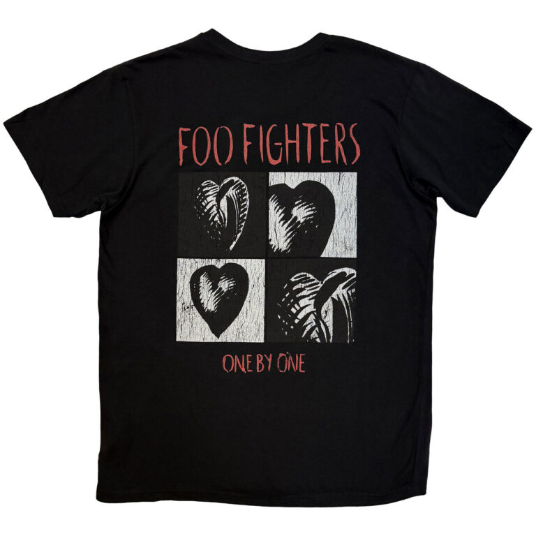 Foo Fighters Unisex Premium Carbon T-Shirt: One By One Black Back Print T-Shirt