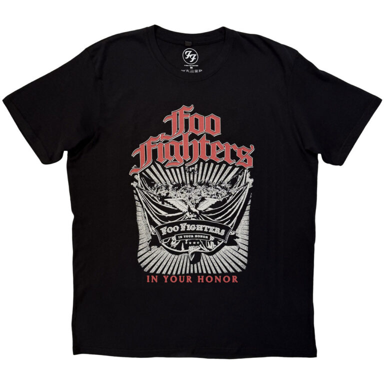 Foo Fighters Unisex Premium Carbon T-Shirt: In Your Honour Black Back Print T-Shirt