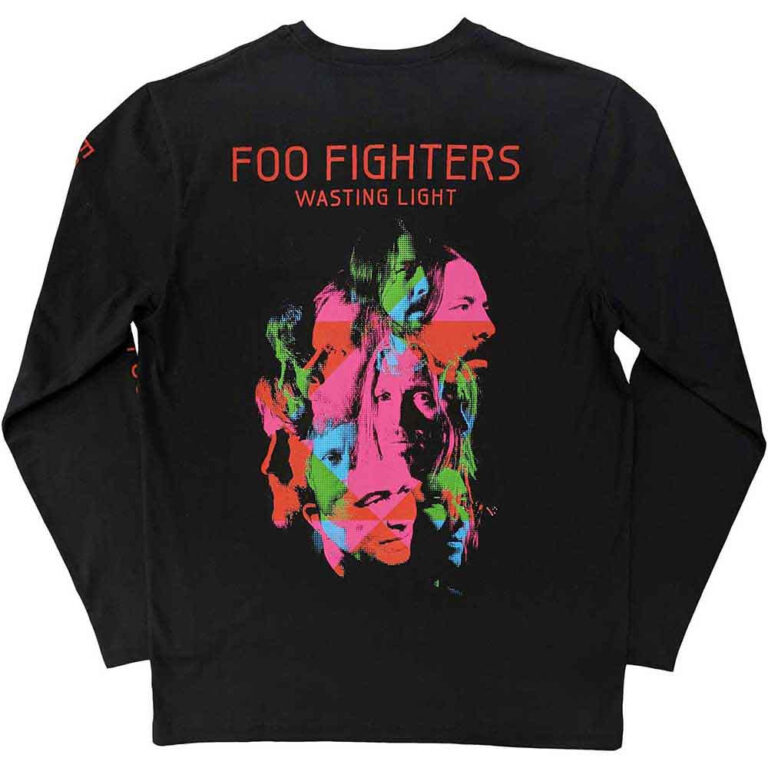 Foo Fighters Wasting Light (Black) (Back & Sleeve Print) Long Sleeve T-Shirt