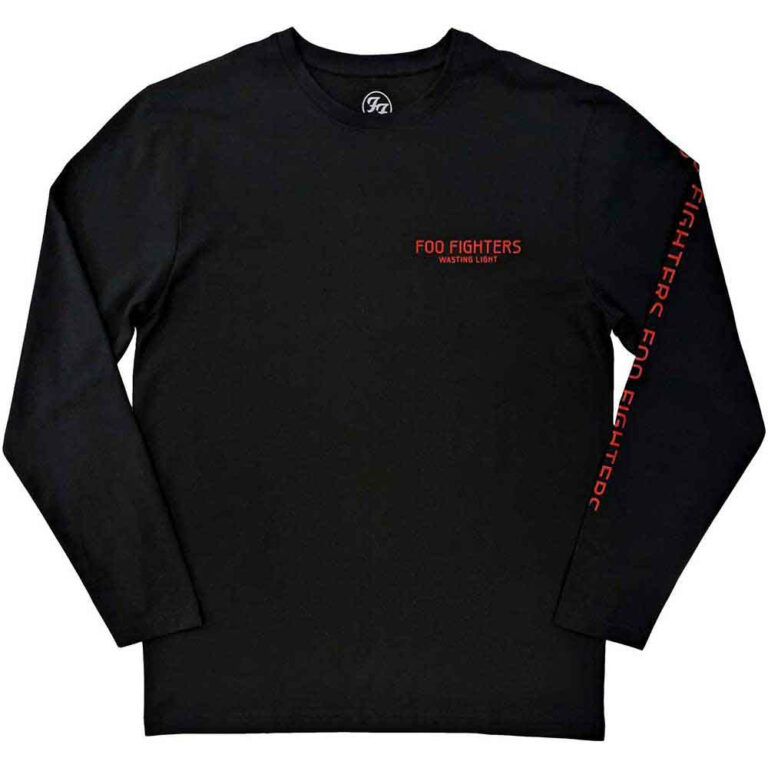 Foo Fighters Wasting Light (Black) (Back & Sleeve Print) Long Sleeve T-Shirt