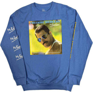 Freddie Mercury Mr Bad Guy (Blue) (Sleeve Print) Long Sleeve T-Shirt