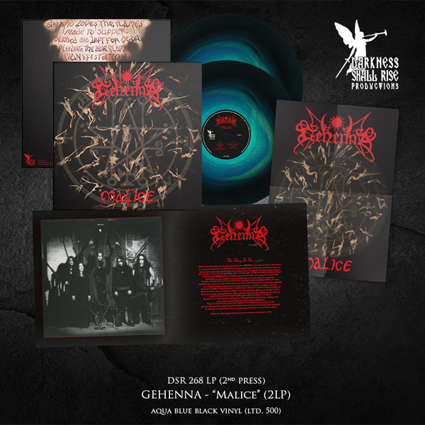 Gehenna – MALICE (OUR THIRD SPELL) (AQUA BLUE BLACK ICE VINYL 2LP) Vinyl Double Album