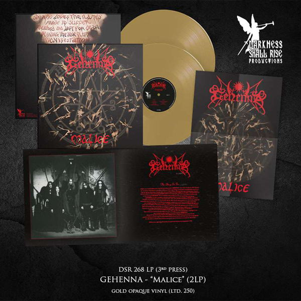Gehenna – MALICE (OUR THIRD SPELL) (GOLD VINYL 3RD PRESS) Vinyl Double Album
