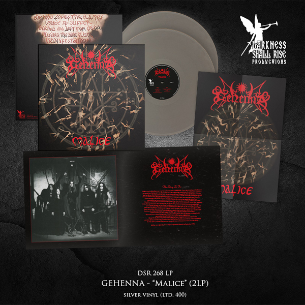 Gehenna – MALICE (OUR THIRD SPELL) (SILVER VINYL 2LP W/ ETCHED D-SIDE) Vinyl Double Album