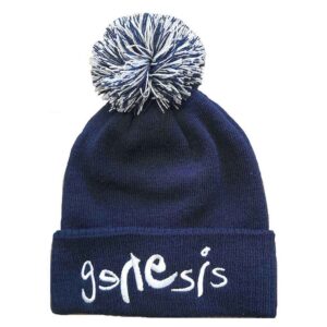 Genesis Unisex Bobble Logo Navy Blue Beanie Hat
