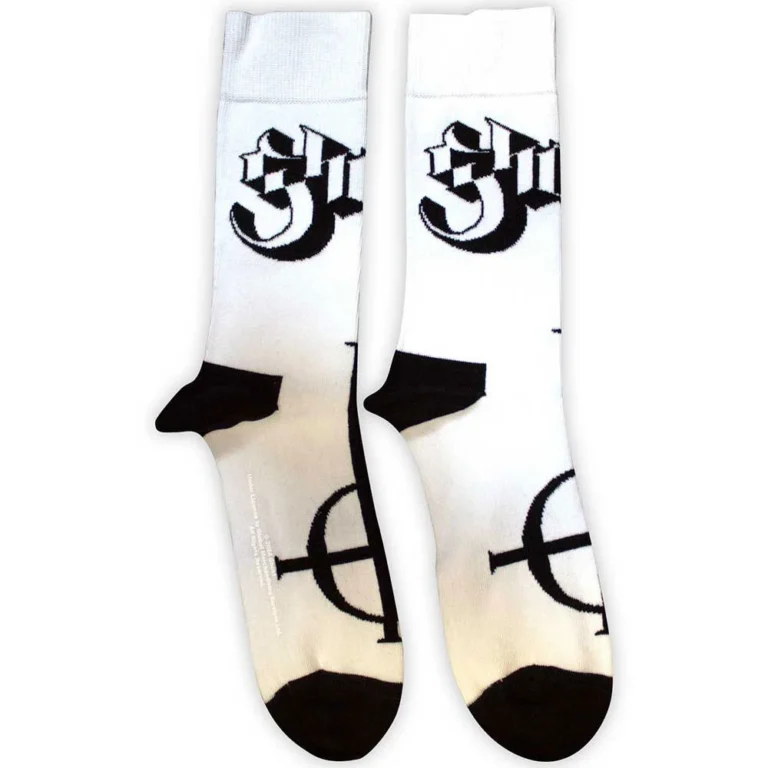 Ghost Symbol Mono (White) (UK Size 4 – 7) Socks