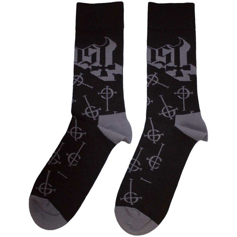 Ghost Symbol Pattern (Black) (UK Size 4 – 7) Socks