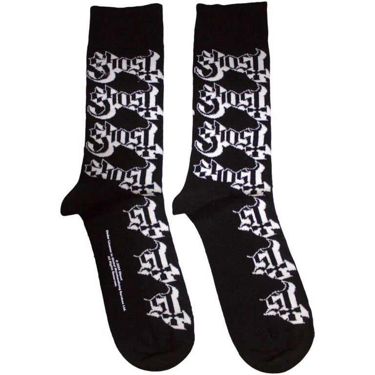Ghost Logo Pattern (Black) (UK Size 7 – 11) Socks