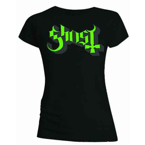 Ghost Green/Grey Keyline Logo (Black) (Skinny Fit) Ladies T-Shirt