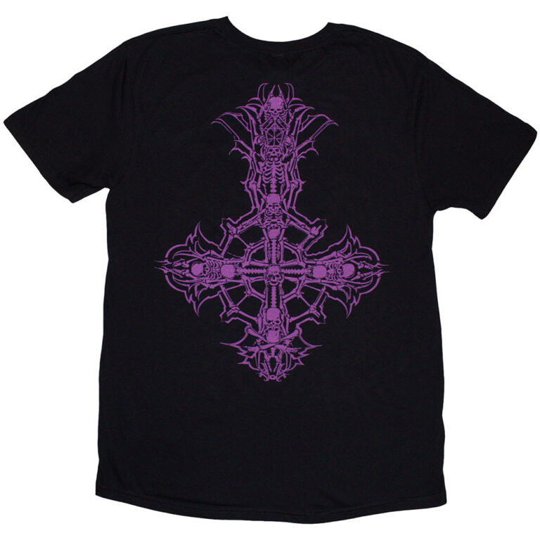 Ghost Metal Logo & Purple Grucifix T-Shirt