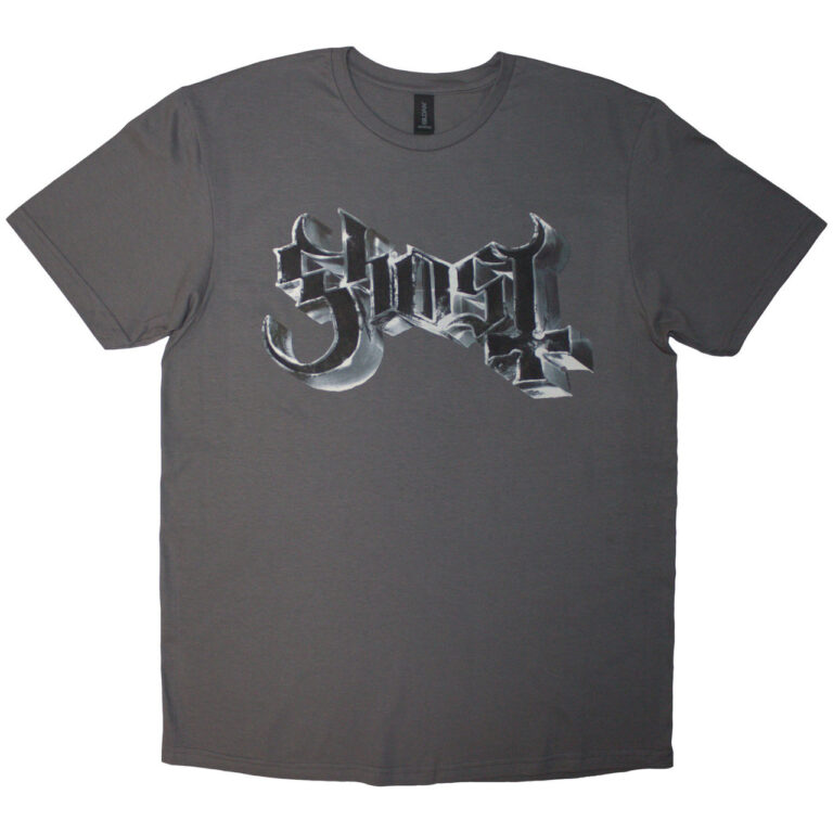 Ghost Chrome Logo & Grucifix Outline T-Shirt
